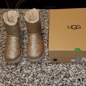 UGG Boots Mini Bailey Bow Sparkle Gold